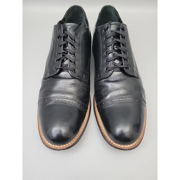 VTG Stacy Adams Madison Oxfords Shoes Mens Size 9.5 D Black Leather Cap Toe main image 6